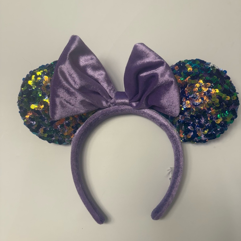 Purple Sequin Mouse Ears Headband